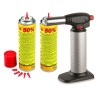 Chalumeau de cuisine professionnel + 2 Cartouches de gaz Utilisation à 360° Allumage piezo KEMPER