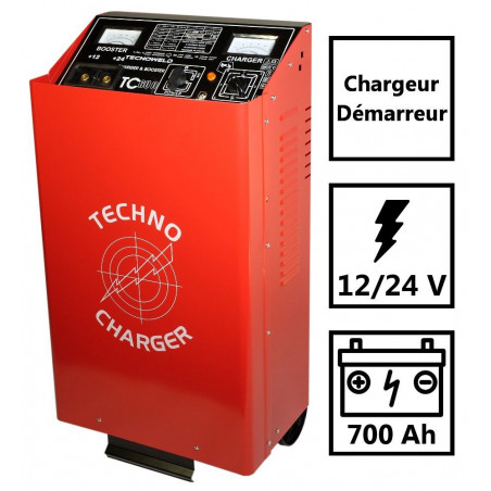 Chargeur démarreur de Batterie 12-24V Charge 89A  poids lourds 700 Ah TEC600 TECNOWELD