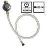 Kit détendeur 28 mbar vissable gaz Butane + Tuyau gaz flexible 1.50 m à embouts vissables
