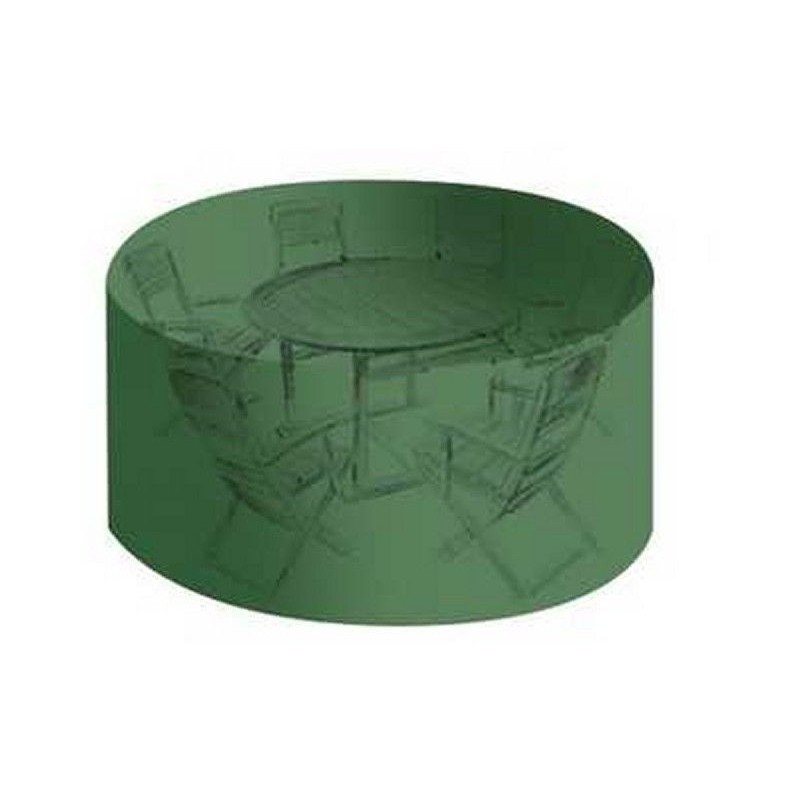 Housse salon de jardin pvc ronde 184 x 120 cm avec oeillets couleur Verte
