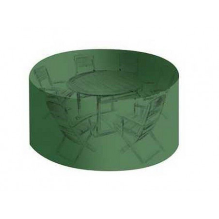Housse salon de jardin pvc ronde 184 x 120 cm avec oeillets couleur Verte