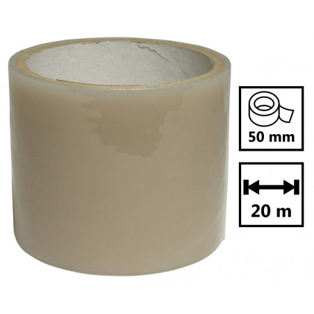 Adhésif transparent 50mm x 20m pour réparation bâche