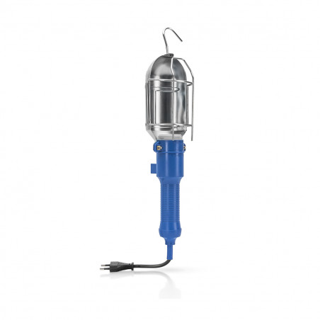 Lampe Baladeuse d'Atelier Embase métallique pour ampoule E27 cable 5 mètres - crochet acier ASLO