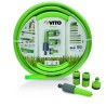 Kit d'arrosage jardin 19mm 25m PVC renforcé Lance multi jet + 2 raccords rapide + Nez de robinet VITO
