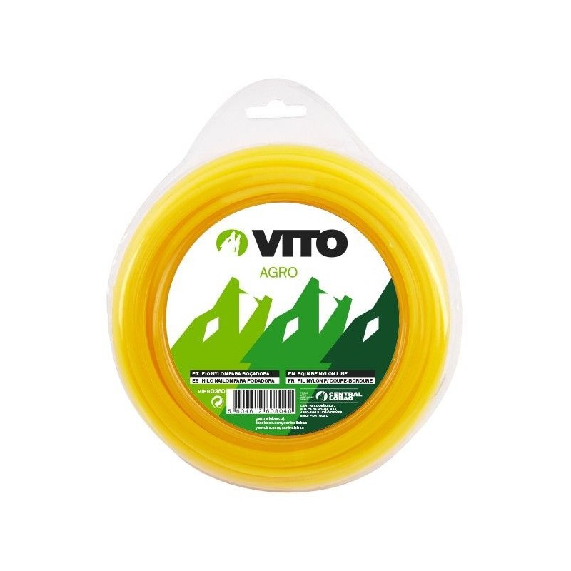 Fil nylon carré pour débroussailleuse - longueur 15m - diamètre 3mm VITO