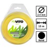 Fil nylon rond pour débroussailleuse - longueur 15m - diamètre 2.4mm VITO