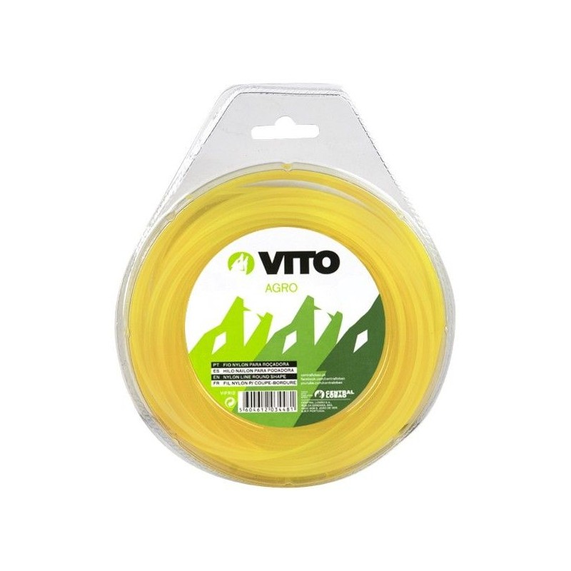 Fil nylon rond pour débroussailleuse - longueur 15m - diamètre 2mm VITO