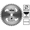 Lame de coupe pour débroussailleuse 40 dents Diam 255mm en Tungstène Alesage 25.4 VITO