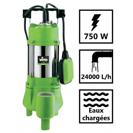 Pompe d'évacuation 750W Regards Eaux usées Pompe de relevage Inox VITO
