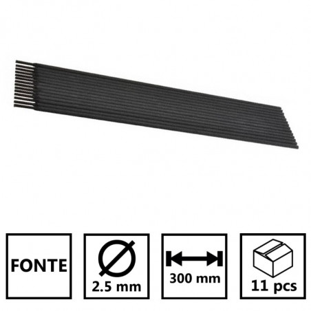 Lot de 11 Electrodes Fonte 2.5 x 300mm Baguettes soudure enrobées Qualité FE-NI INE