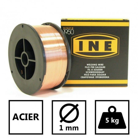 Fil à souder acier 1mm 5 Kg SG2 MIG-MAG INE