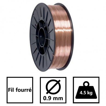 Fil fourré 0.9mm 4,5 kg Soudage MIG-MAG Bobine Ø200 mm INE