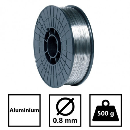 Fil à souder aluminium 0.8mm Bobine fil aluminium 500g Qualité Ag5 MIG-MAG INE