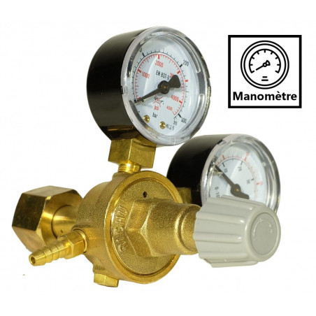 Réducteur de pression avec Manomètre pour gaz Argon /co2 Inerte Soudage MIG/MAG TECNOWELD