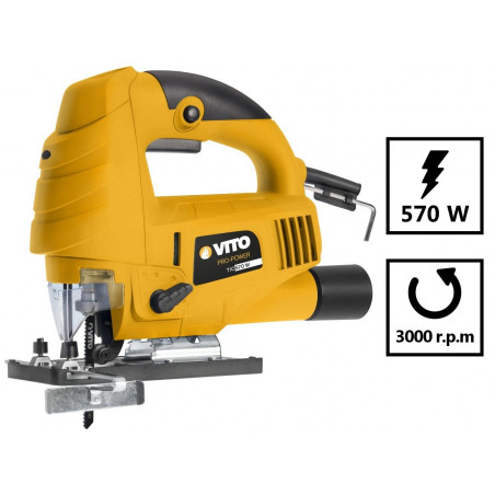 Scie sauteuse 570W Protection lame Coupe 45° Fonction pendulaire VITO