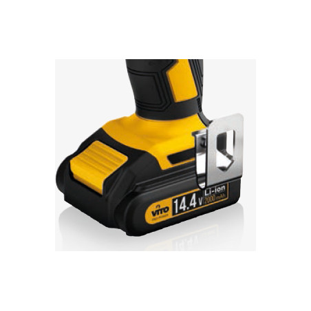 Perceuse sans fil 14,4 V 2 Batteries lithium 2.0Ah Chargeur rapide LED et indicateur de charge VITO