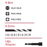 Visseuse sans fil 12V Batterie Lithium 1.5Ah LED + Coffret 6 embouts de vissage + 6 forets + Adaptateur VITO