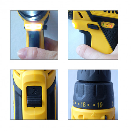 Perceuse visseuse 14.4V + 3 Batteries lithium 2,0Ah + Chargeur rapide VITO