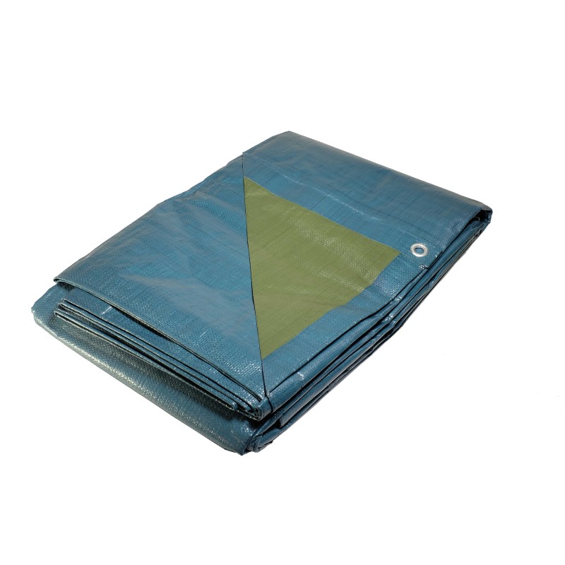 Bâche de jardin 10 x 15 m Bleue et verte Bache polyéthylène 150g/m²