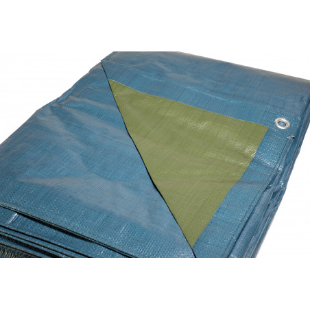 Bâche de jardin 10 x 15 m Bleue et verte Bache polyéthylène 150g/m²