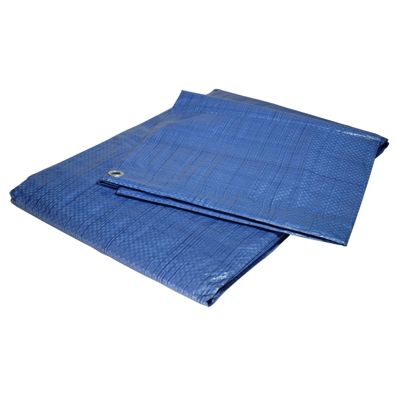 Bâche de jardin 2 x 3 m Bleue et verte Etanche Polyéthylène 80g/m²