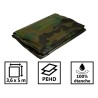 Bâche camouflage militaire 3,6x5 m Verte et noire en polyéthylène 150 gr/m2