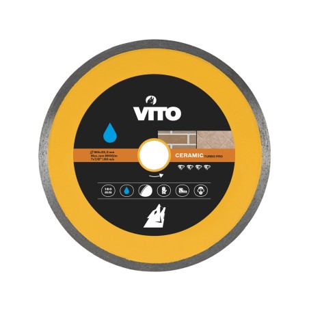 Disque diamant 180mm Coupe à Eau Alesage 22.5mm VITO