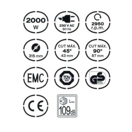 Scie circulaire de table 2000 W Disque 315 mm inclinaison 45° Professionnelle VITO