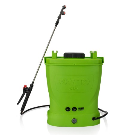 Pulvérisateur Electrique 16L à Batterie 12V 8AH 6 bars - Pulvérisateur Toiture avec Lance Télescopique, 3 buses et Chargeur VITO