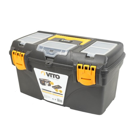 Boite à outils 18" Mallette de bricolage 432 x 250 x 238 mm 3 organiseurs et porte outils Amovible VITO