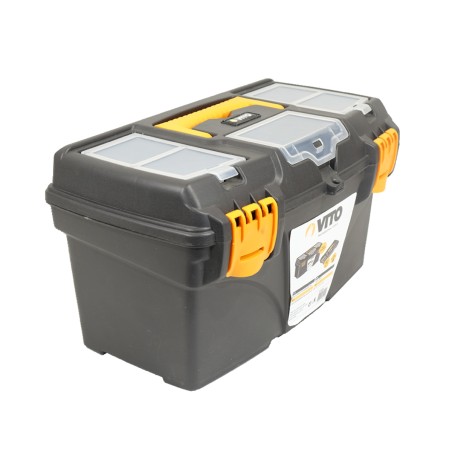 Boite à outils 18" Mallette de bricolage 432 x 250 x 238 mm 3 organiseurs et porte outils Amovible VITO