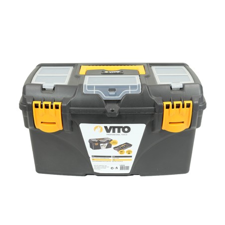 Boite à outils 18" Mallette de bricolage 432 x 250 x 238 mm 3 organiseurs et porte outils Amovible VITO