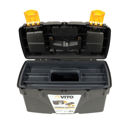 Boite à outils 18" Mallette de bricolage 432 x 250 x 238 mm 3 organiseurs et porte outils Amovible VITO