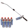 Desherbeur thermique piezo Chalumeau gaz + 8 Recharges Desherbant thermique Brule herbes
