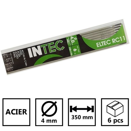 Electrodes de soudure Acier 4 x 350mm Lot de 6 Baguettes enrobées Soudure toutes positions INE