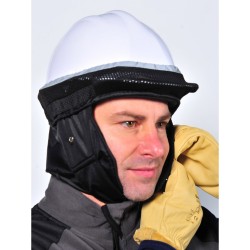 Bonnet anti froid SINGER pour casque de chantier interieur polyester polaire noir attache reglable
