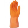 Gant tout latex SINGER orange/coton interlock 30cm taille 8 support coupe cousu paume crepee