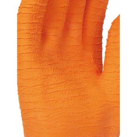 Gant protection chimique et anti chaleur SINGER Taille 8 Orange/coton interlock 30cm coupé cousu paume crêpée