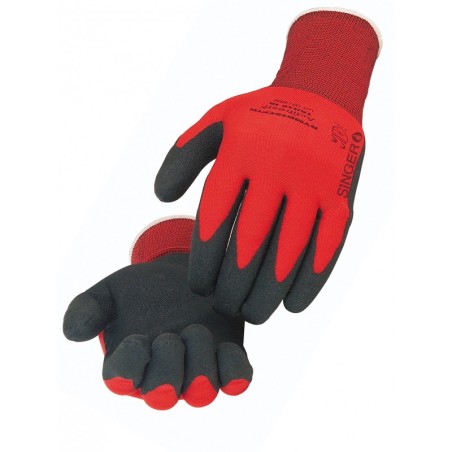 Gant de protection SINGER taille 9 noir polyamide enduit pvc hpt souple tricote jauge15 poignet elastique