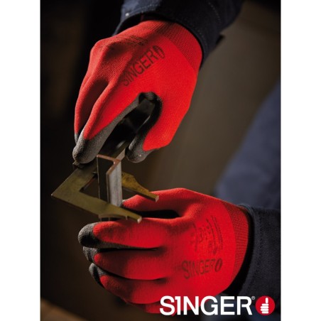 Gant de manutention légère T.9 polyamide rouge et noir Singer