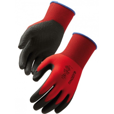 Gant tricote polyamide SINGER enduction pvc taille 9 picots pvc paume dos aere