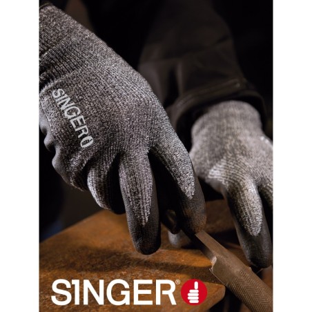 Gant Anti coupure Anti Froid SINGER taille 9 support tricote enduit nitrile fibres haute tenacite