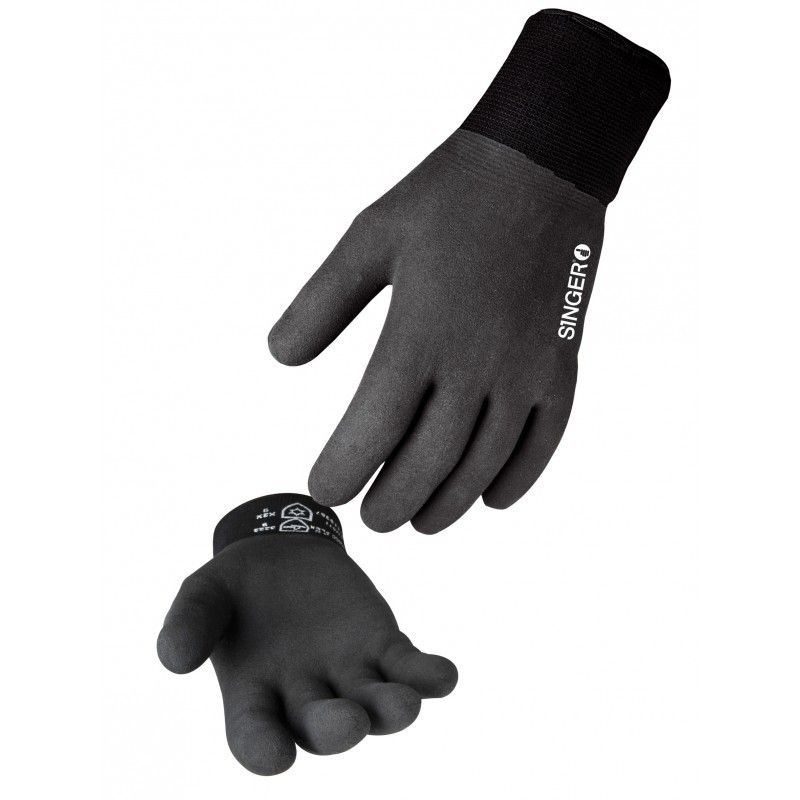 Gant protection grand froid SINGER taille11 tricote bi couche polyamide enduction latex mousse souple