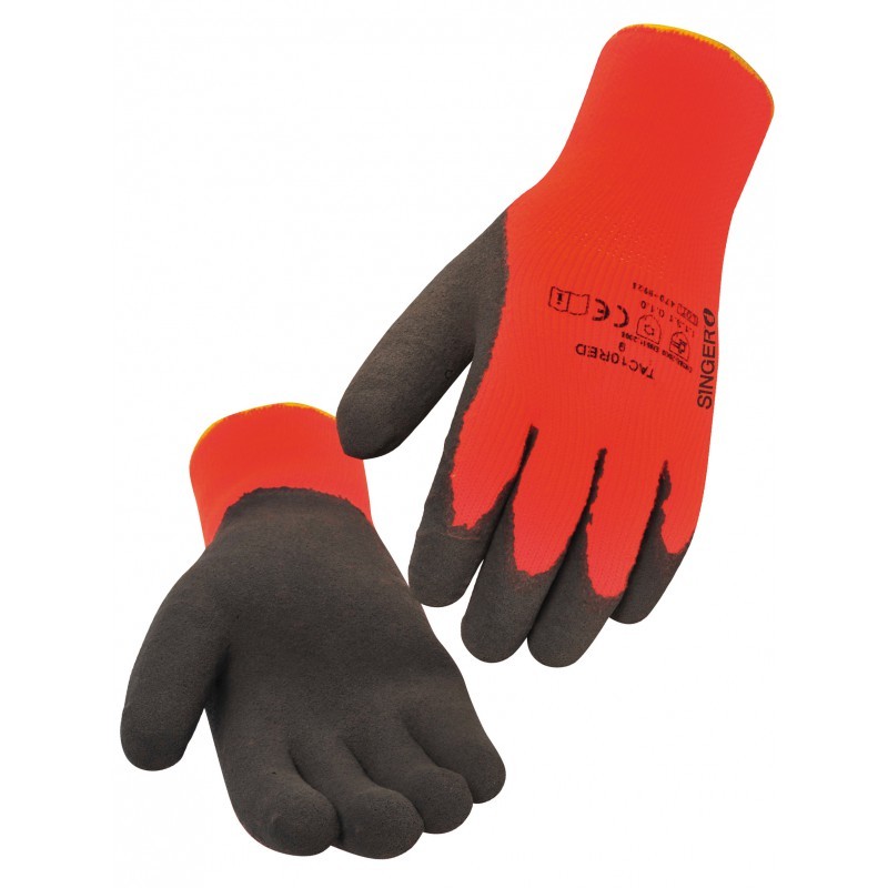 Gant protection SINGER t10 bouclette acrylique gratte enduction latex mousse paume poignet elastique