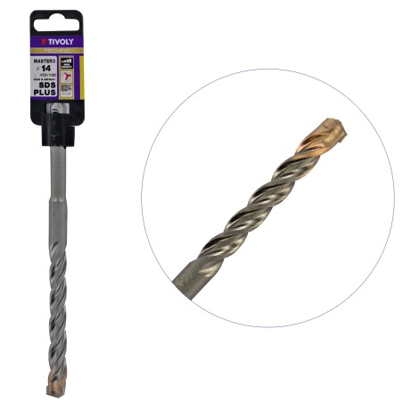 Foret Béton armé professionnel Ø 14 L 450 mm SDS PLUS 3 taillants de coupe MASTER 3 TECHNIC PRO TIVOLY