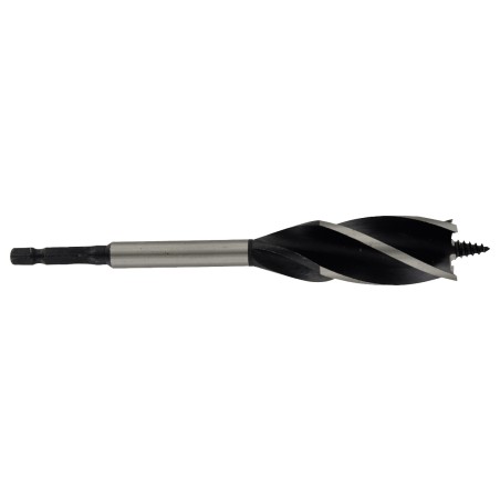 Forets Bois EXPERT à 4 taillants Lot de 3 pièces Queue HEXA 6.35mm Rallonge 10 cm TIVOLY