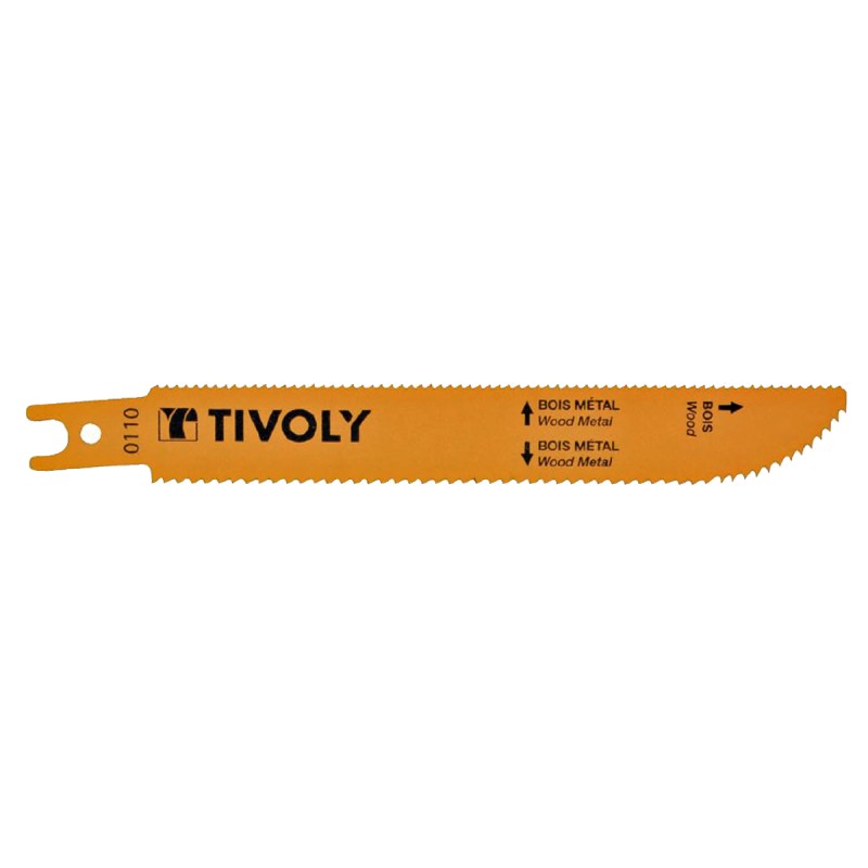 Lot de 2 Lames de scie sabre L150mm Bois, MDF, Plastiques, Epoxy, Tôles coupe avant-arrière et en plongée TIVOLY