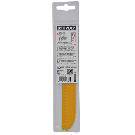 Lot de 2 Lames de scie sabre L150mm Bois, MDF, Plastiques, Epoxy, Tôles coupe avant-arrière et en plongée TIVOLY