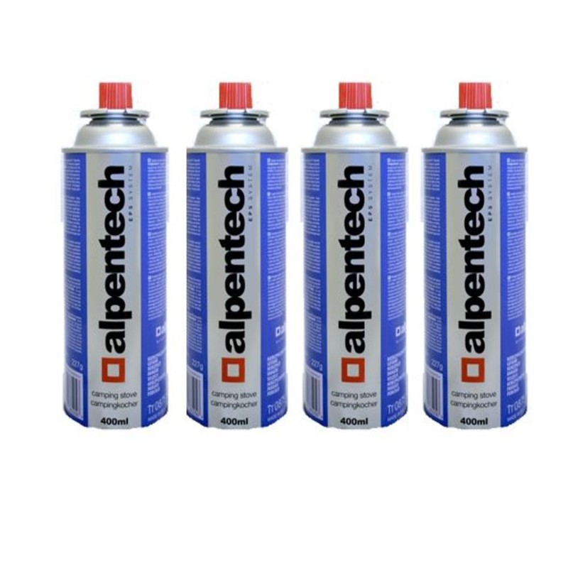 Pack de 4 Cartouches de gaz 250g butane Camping Butane ALPENTECH