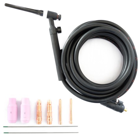 Torche tig à valve 17V Connecteur 10/25 + Accessoires kit de démarrage AWELCO